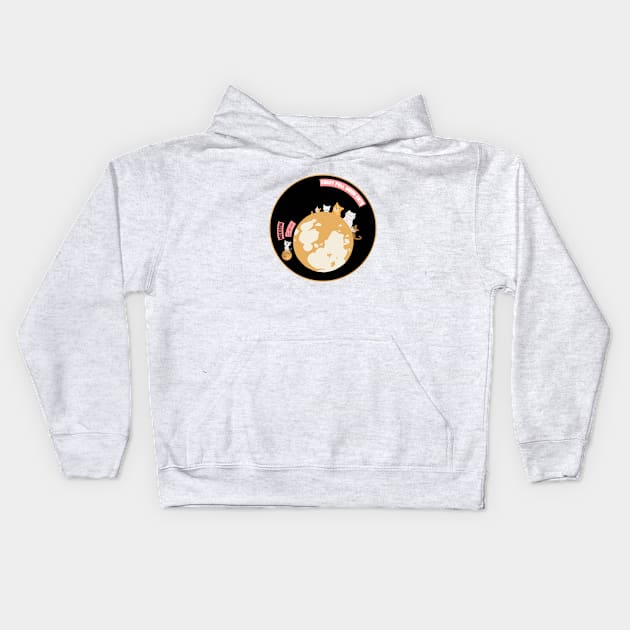 Full Moon Chiba Cats And Kittens By Abby Anime(c) Kids Hoodie by Abby Anime